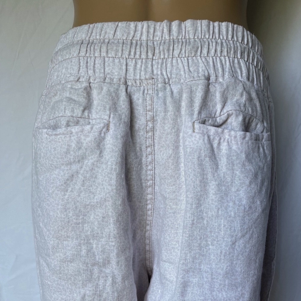 Athleta Cabo Linen Jogger Pants | micro cheetah pattern | Size 14 - Picture 6 of 15